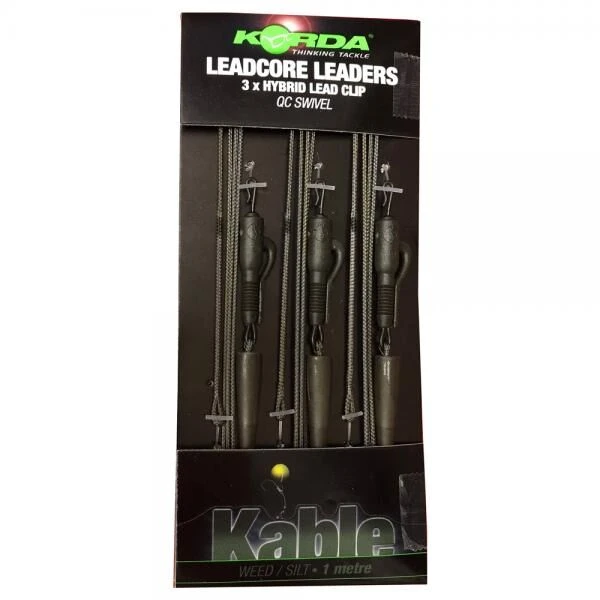 Korda Leadcore Leaders Hybrid Lead Clip QC Swivel Weed Silt