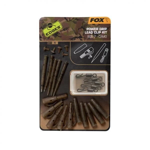 Fox Edges Camo Power Grip Lead Clip Kit Size7