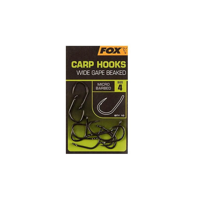 Fox Carp Hooks Wide Gape Beaked 3 Fox Carp Hooks Wide Gape Beaked