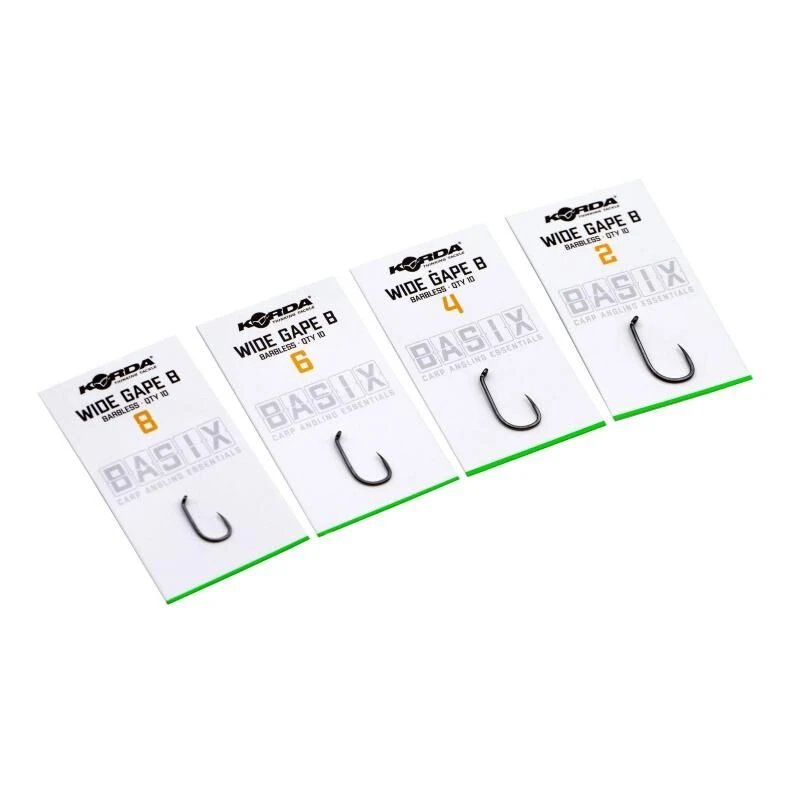Korda Basix Wide Gape Hooks Barbless 3 Korda Basix Wide Gape Hooks Barbless