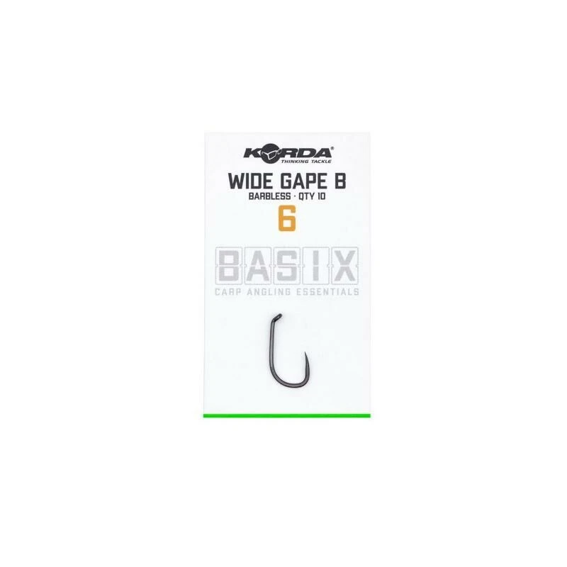 Korda Basix Wide Gape Hooks Barbless 6 Korda Basix Wide Gape Hooks Barbless - Afbeelding 4